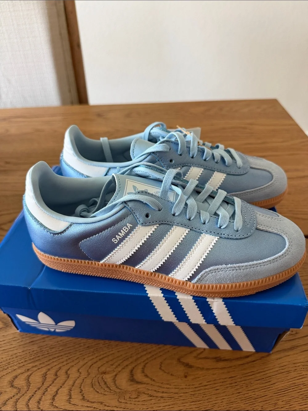 New Adidas Kids Samba OG Shoes in Light Blue